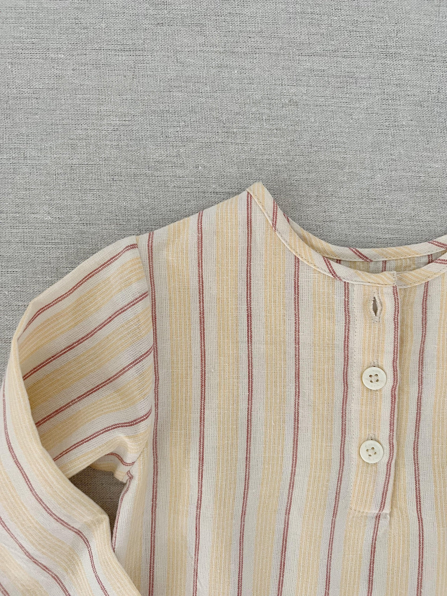august henley in melon mattress stripe – mabo