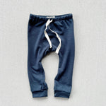 merino wool drawstring leggings - ink