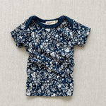 organic cotton short sleeve lap tee made with liberty of london summer blooms