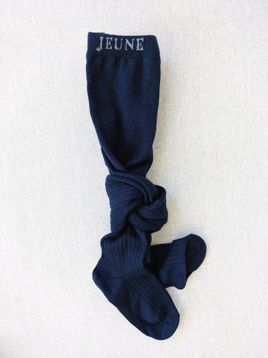 Navy blue wool tights shop