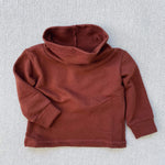 cowl neck organic french terry sweatshirt in chestnut