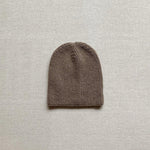 kids merino wool ribbed beanie in oatmilk
