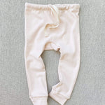 organic cotton drawstring leggings - blush