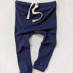 organic cotton drawstring leggings - midnight