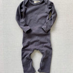 organic cotton long john - graphite
