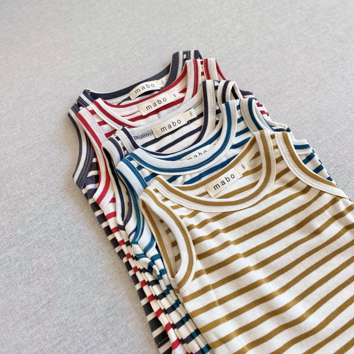 organic cotton tank top - natural/chartreuse stripe – mabo