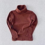 organic cotton turtleneck - chestnut