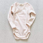 organic cotton wrap onesie - blush