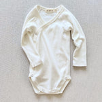 organic cotton wrap onesie - bright white