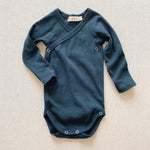 organic cotton wrap onesie - ink