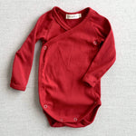 organic cotton wrap onesie - scarlet