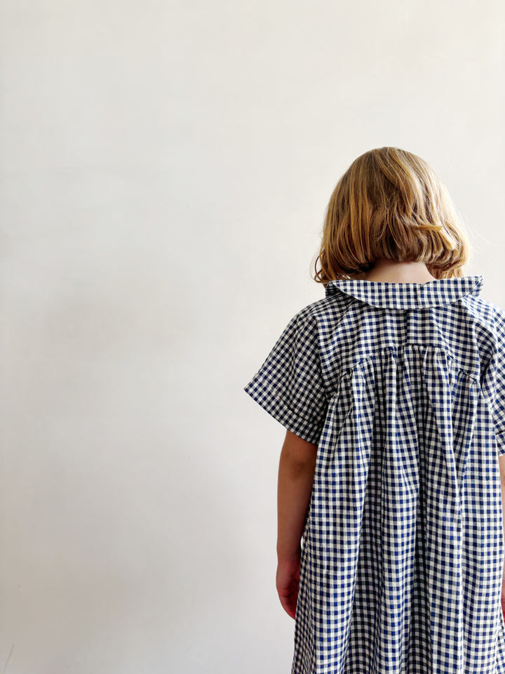 sofie dress in blue picnic gingham – mabo
