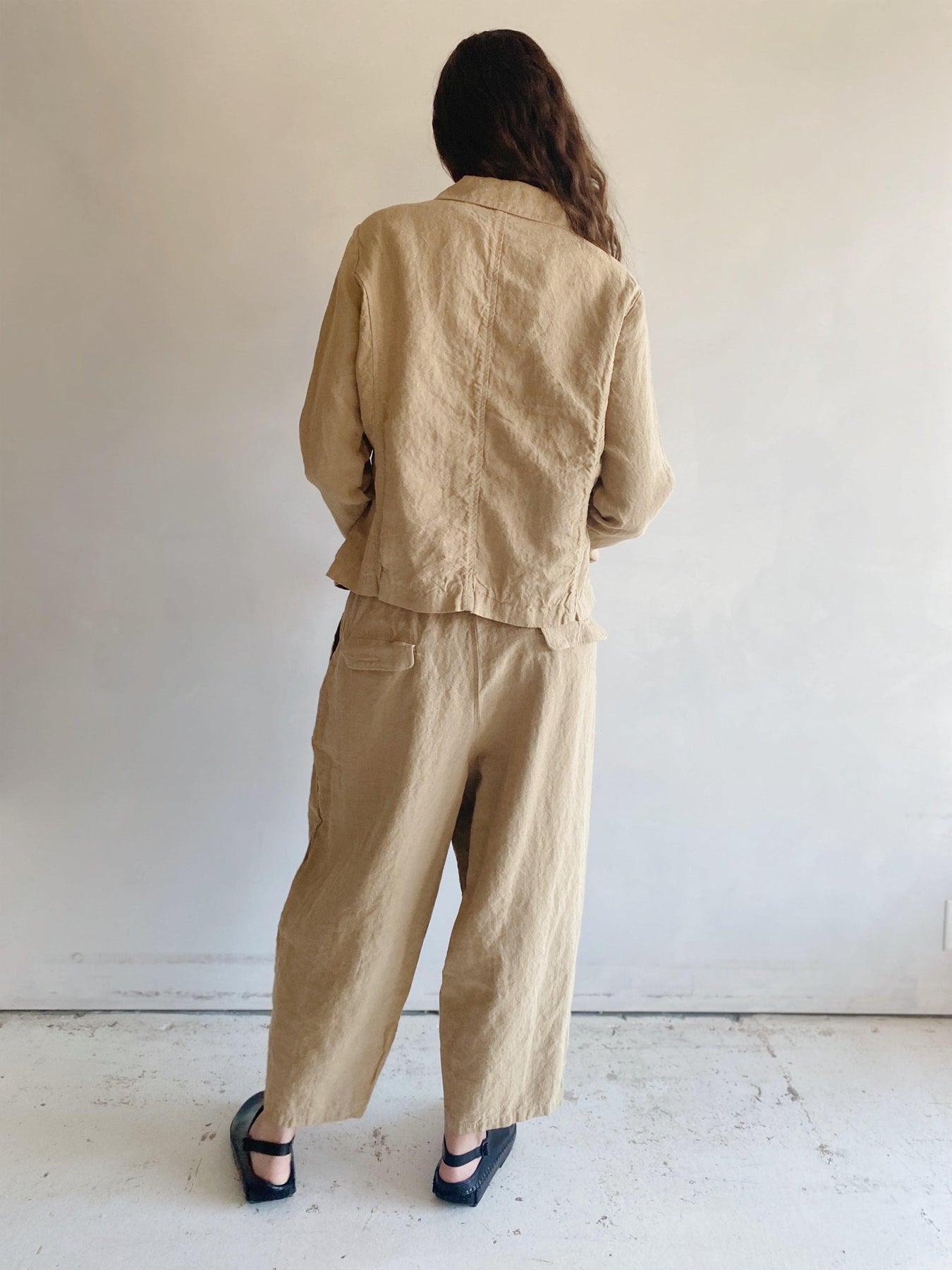 linen canvas pants in beige – mabo