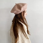 adult beret in dusty pink