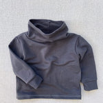 cowl neck organic french terry sweatshirt in graphite