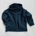 cowl neck organic french terry sweatshirt in ink