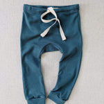 organic cotton drawstring leggings - azure