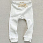 organic cotton drawstring leggings - bright white