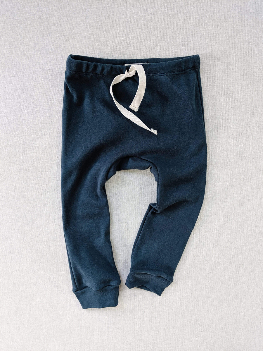 organic cotton drawstring leggings - ink – mabo