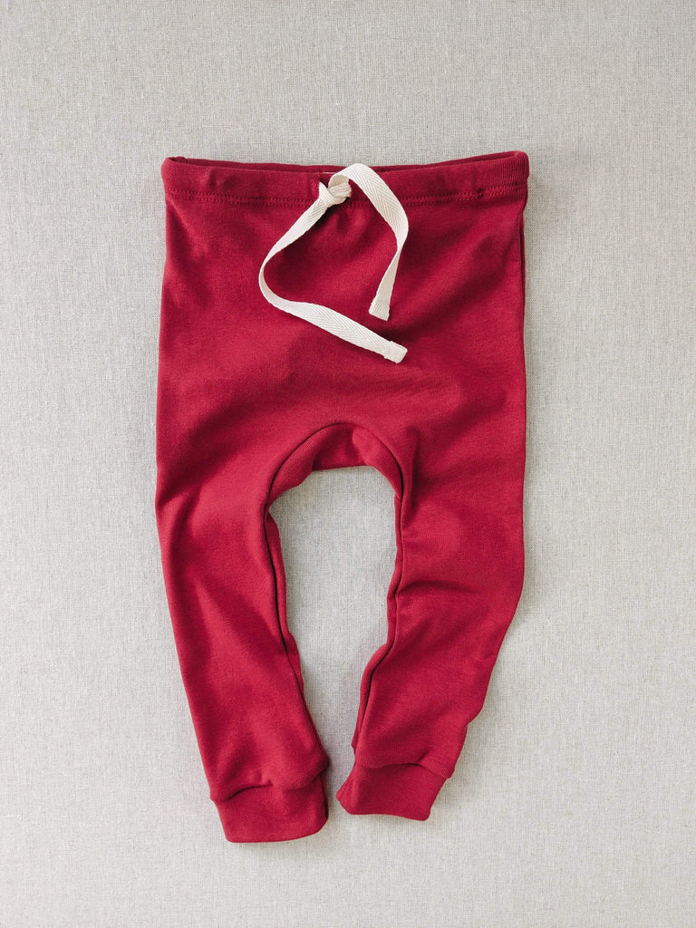 organic cotton drawstring leggings - scarlet – mabo