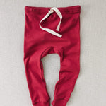 organic cotton drawstring leggings - scarlet