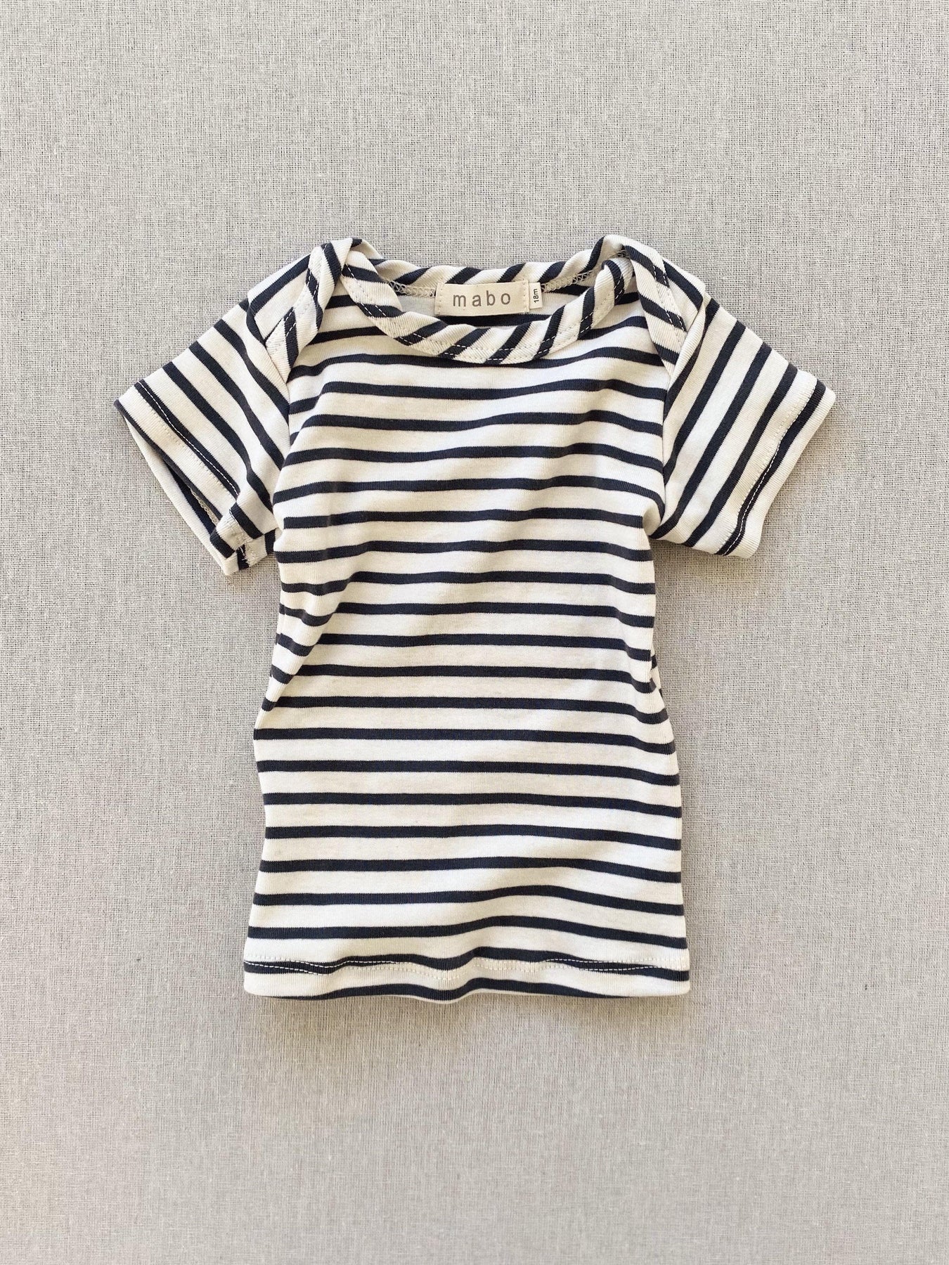 organic cotton lap tee short sleeve striped nautical tee - natural/cha ...
