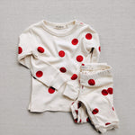 organic cotton spotted pajamas - red dot
