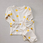 organic cotton spotted pajamas - yellow dot