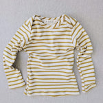 organic cotton striped nautical tees - natural/chartreuse